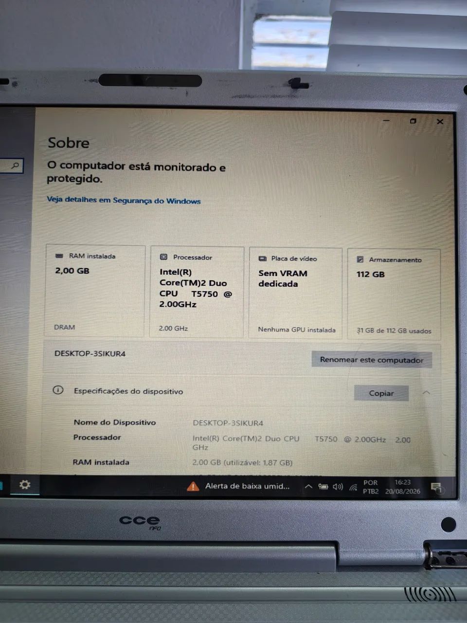 Notebook CCE Intel Core 2 Duo 2GB RAM 120GB HD  - Foto 2