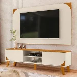 Rack com Painel Duna Cinamomo/Off White - Foto 3