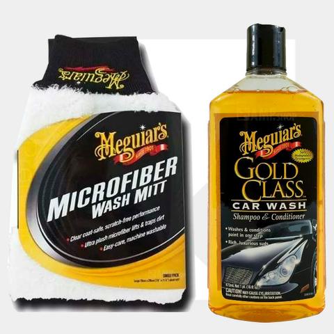 Kit Lavação Luva Microfibra + Gold Class Meguiars