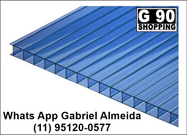 Chapa de Policarbonato Alveolar Azul 1,05 x 6,00 6mm