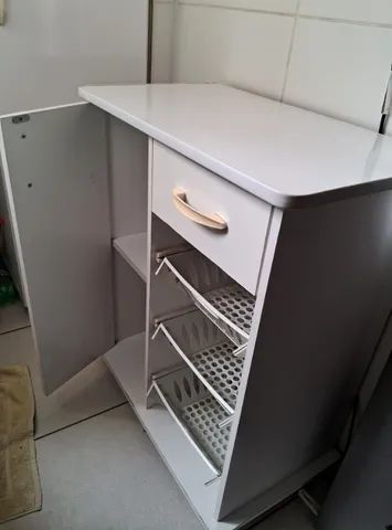 Polifurniture Compact Kitchen Storage Cabinet, White
