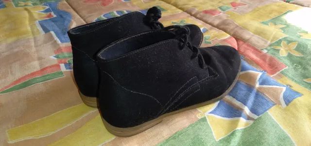 Bota  tam 33  preta em camurça 