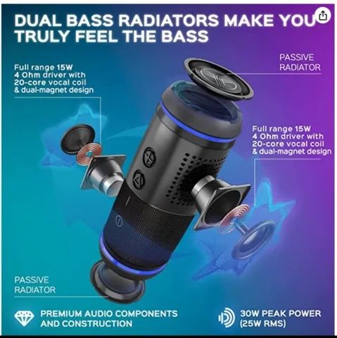 Treblab HD77 - Alto-falante Bluetooth - Som surround HD de 360° - Foto 2