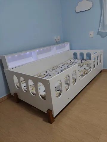 Cama montessoriana infantil com nicho e iluminação em Led  - Foto 3