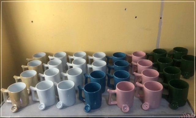 Caneca Pipe Mug - Ganjero  /  Caneca Cachimbo de Porcelana Cor Branca