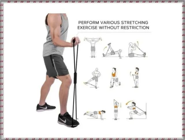 Elástico Tensão Exercícios Ombro Biceps Triceps Peito Costas  - Foto 4