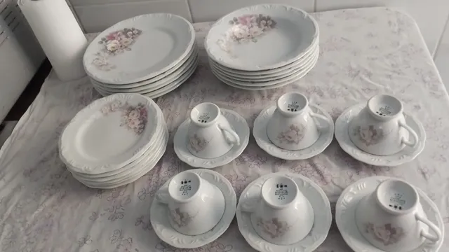 Aparelho De Jantar Completo Porcelana Schmidt Antigo