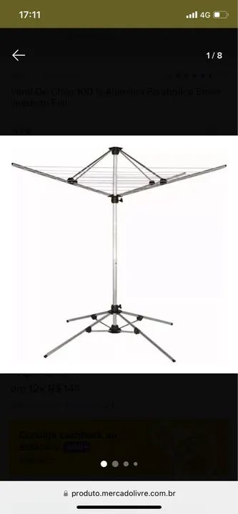 Varal de chão Alumínio, Parabolica, 8,5 kg