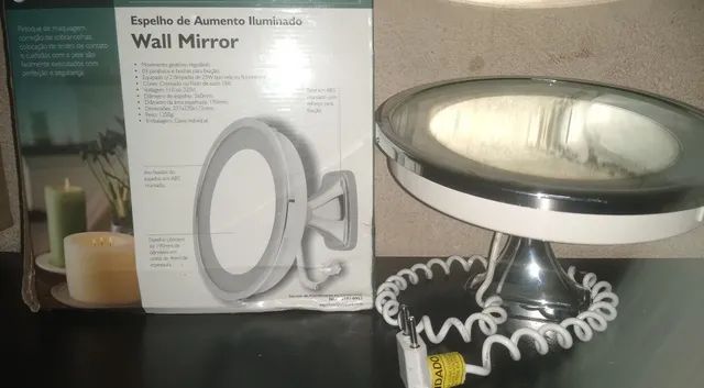 VENDE -SE ESPELHO AUMENTO ILUMINADOR MAQUIAGEM SOBRANCELHA  VAI NA PAREDE - Foto 4