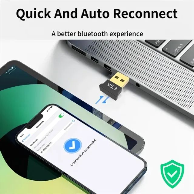 Adaptador USB Bluetooth 5.3 Dongle Compatível com PC Notebook Controle PS4 PS5 Xbox One SX - Foto 5