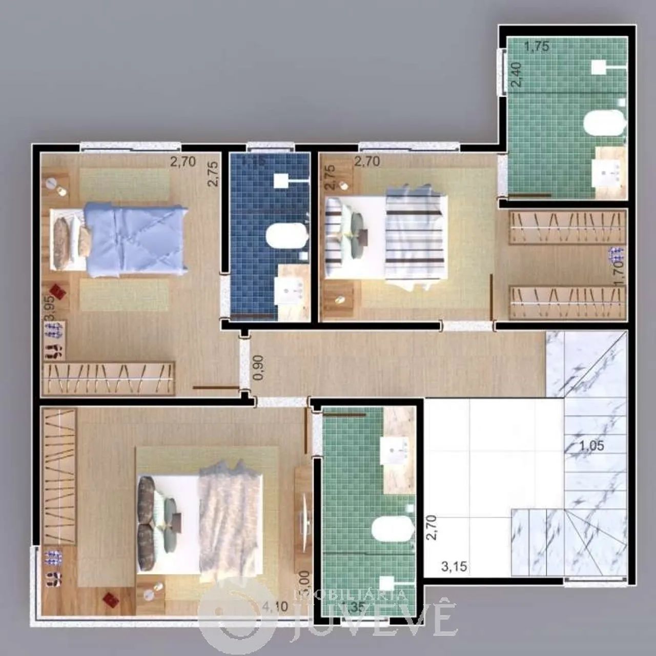IMOBILIÁRIA JUVEVÊ VENDE LANÇAMENTO CONDOMÍNIO BAIRRO TINGUI SOBRADO FRENTE NA RUA HERMINI - Foto 5