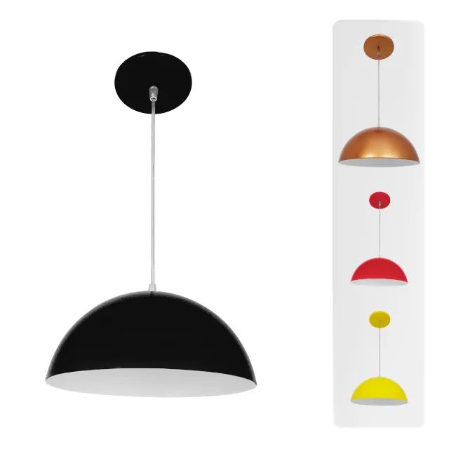 Luminária Esfera Lustre Led de Teto Meia Lua 34cm Texturado - Pronta Entrega