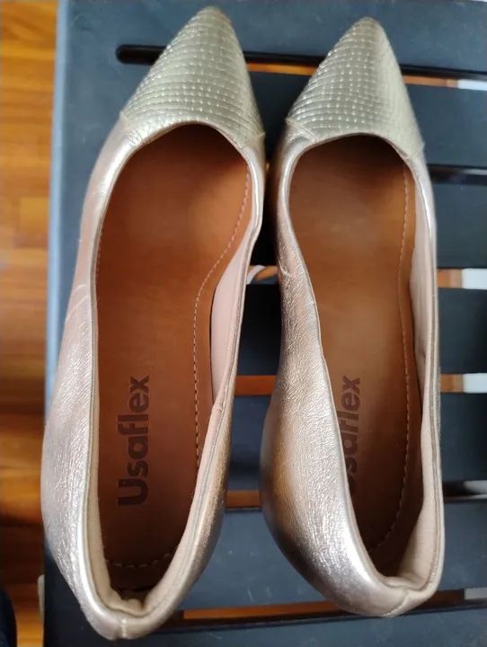 Sapatos Usaflex Tam 35 cor prata velha