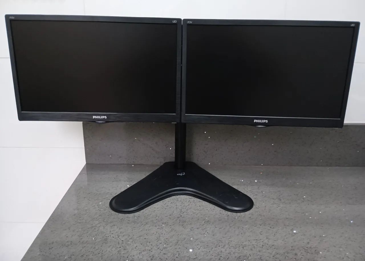 Suporte e 2 Monitores Philips 193v5l 18,5 "