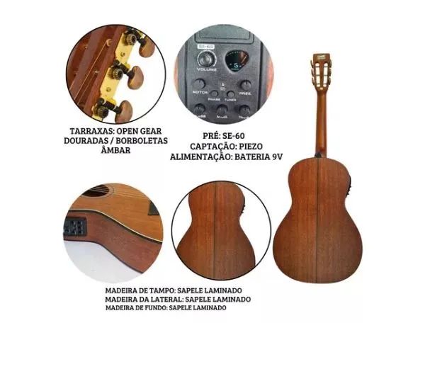 Violão Strinberg Sy200 Mahogany Aço New Yorker - Foto 5