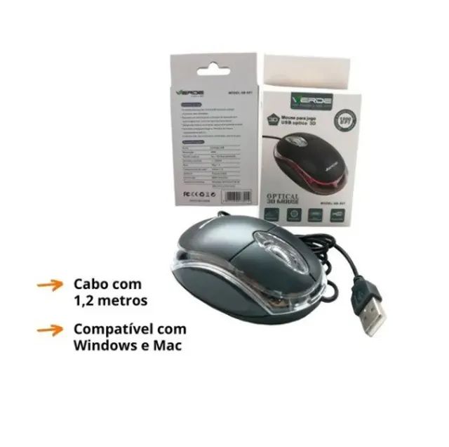 PRONTA ENTREGA | Mouse Óptico USB com Fio 1000 DPI para PC - Foto 4