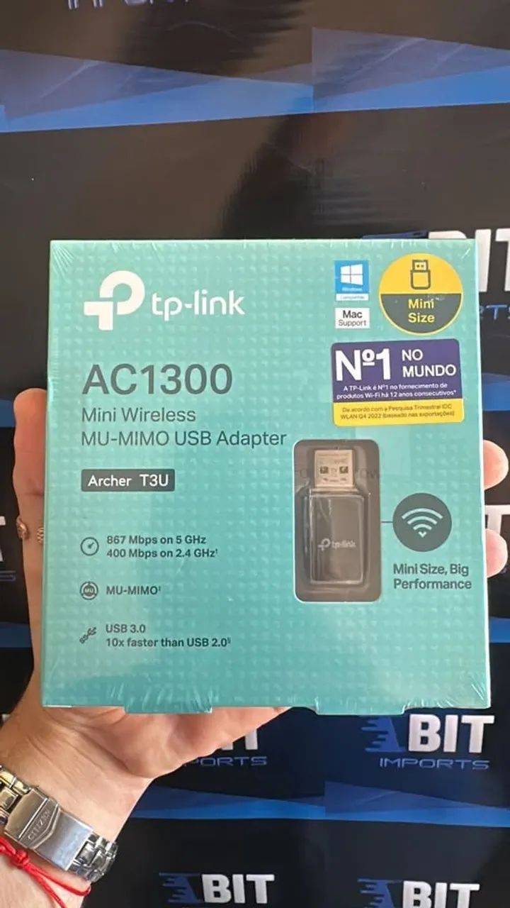  Adaptador USB-WIFI TP-LINK AC1300 | Dual Band 5Ghz | Alta Velocidade | Novo lacrado