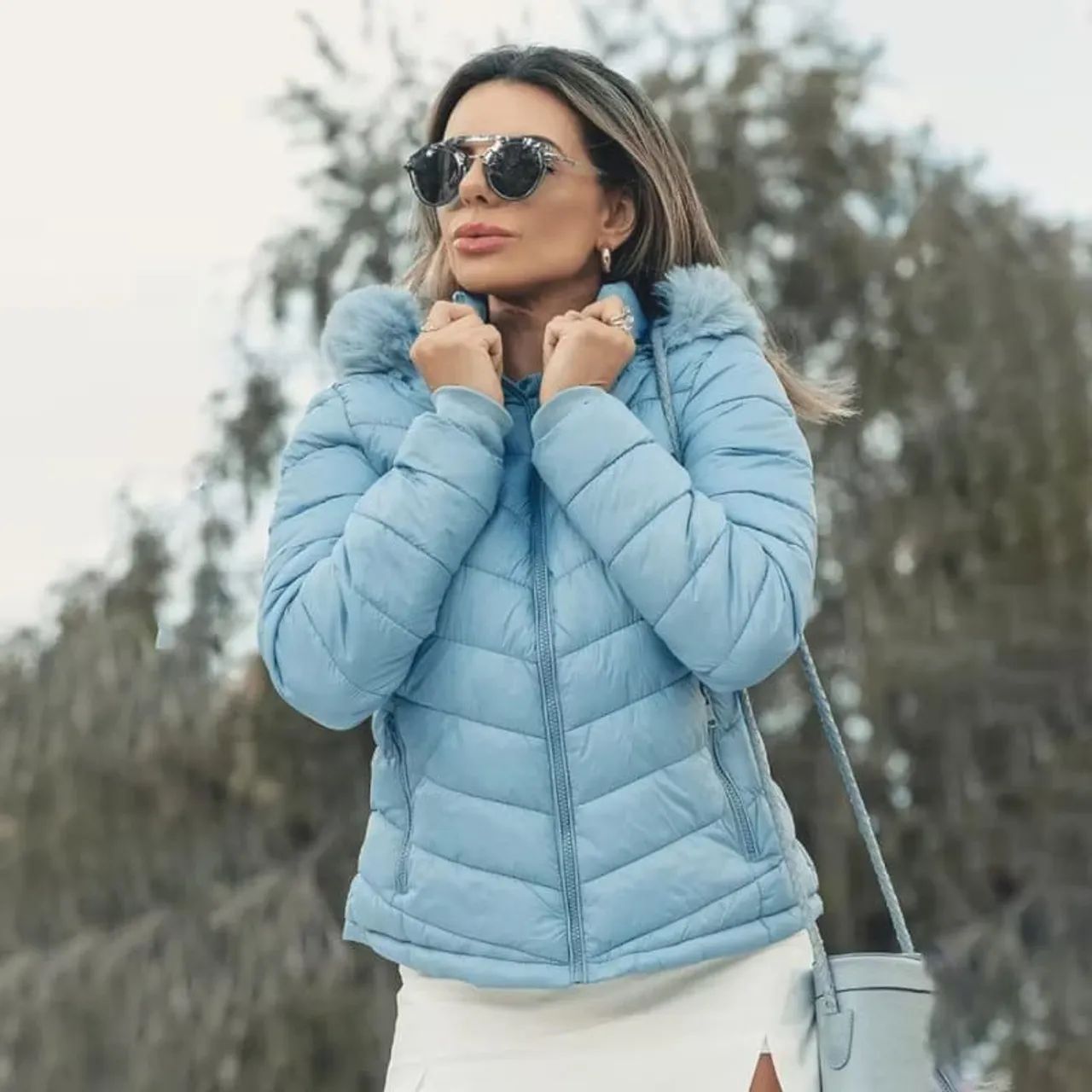 Jaqueta feminina com forro de inverno