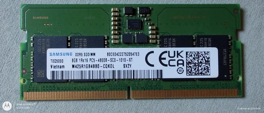 Memória RAM Samsung DDR5 8GB 4800Mhz