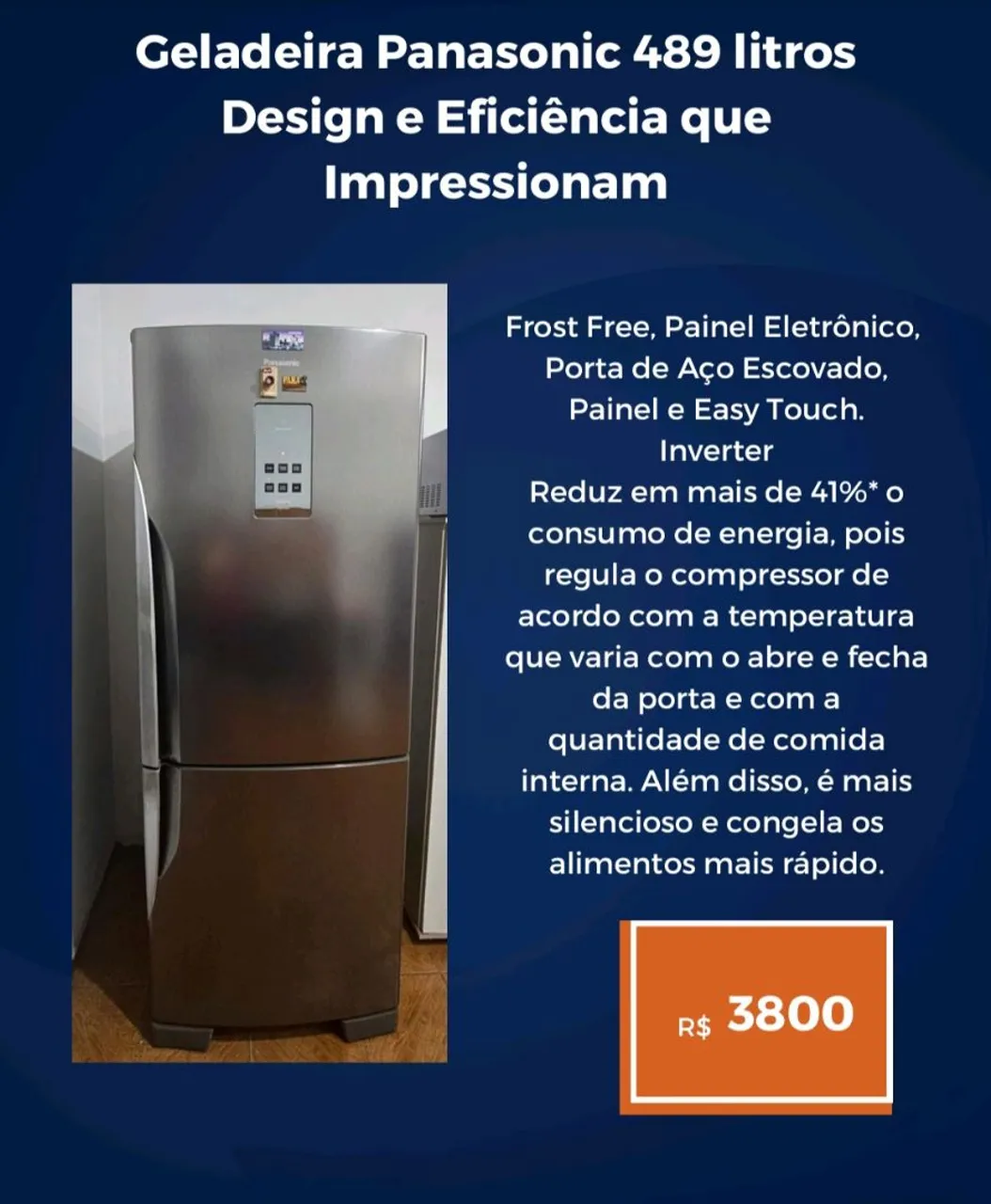 Geladeira Panasonic 489 Litros design e Eficiência