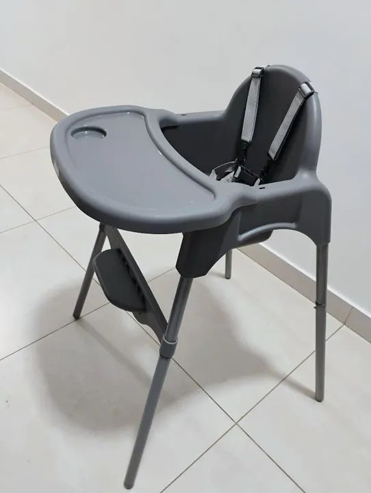 Cadeira de Alimentação para Bebê - Cinza