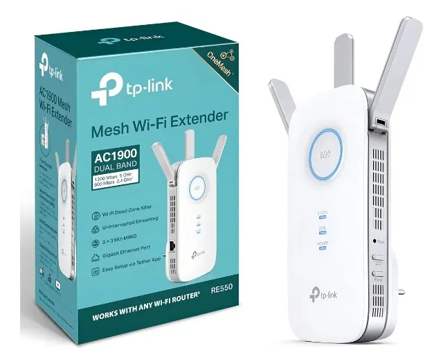 Repetidor Wi-fi Tp-link Re550 One mesh 1900mbps 2,4ghz E 5ghz Cor Branco