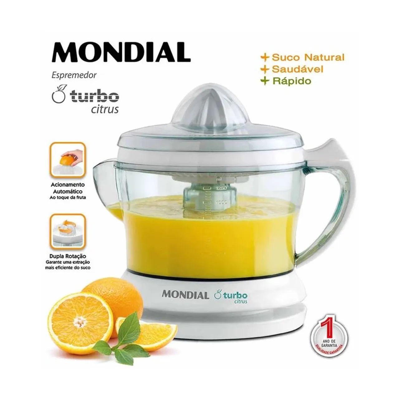 Espremedor Elétrico de Laranja e Frutas Automático Mondial Citrus E01