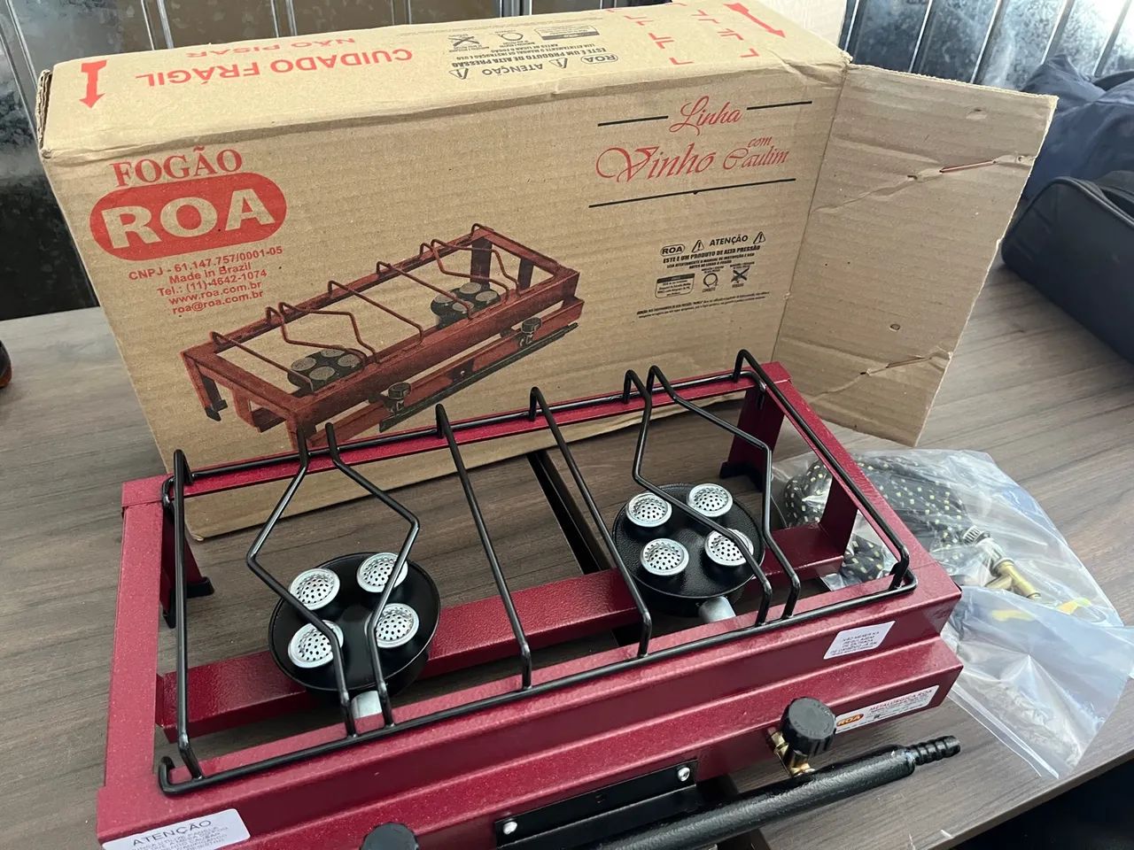 Fogão portátil 2 bocas ROA - Novo - Foto 2
