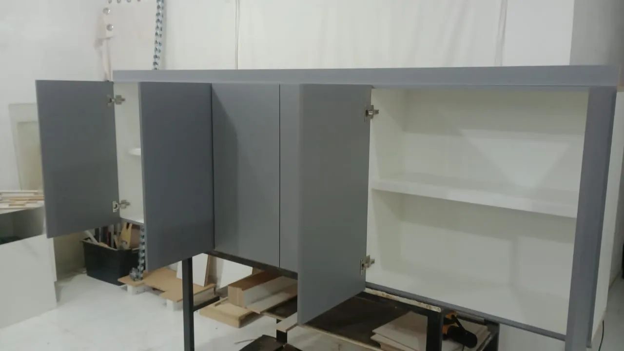 Armário aéreo 2,00 cinza supremo 100% MDF  - Foto 2