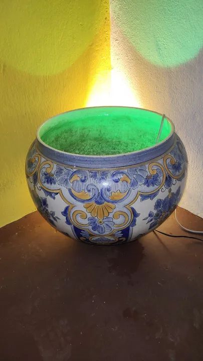 Vaso cinquentenário cerâmica craquelada pintado a mão  - Foto 2
