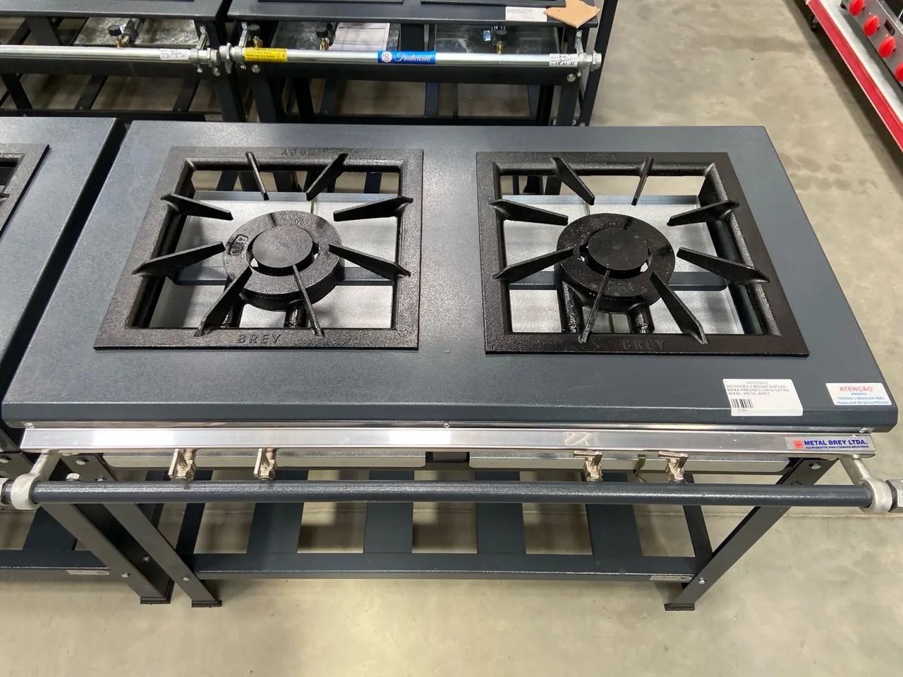 302 FOGÃO 2 BOCAS DUPLAS BAIXA PRESSÃO LINHA EXTRA 40x40 - METAL BREY   - Foto 2