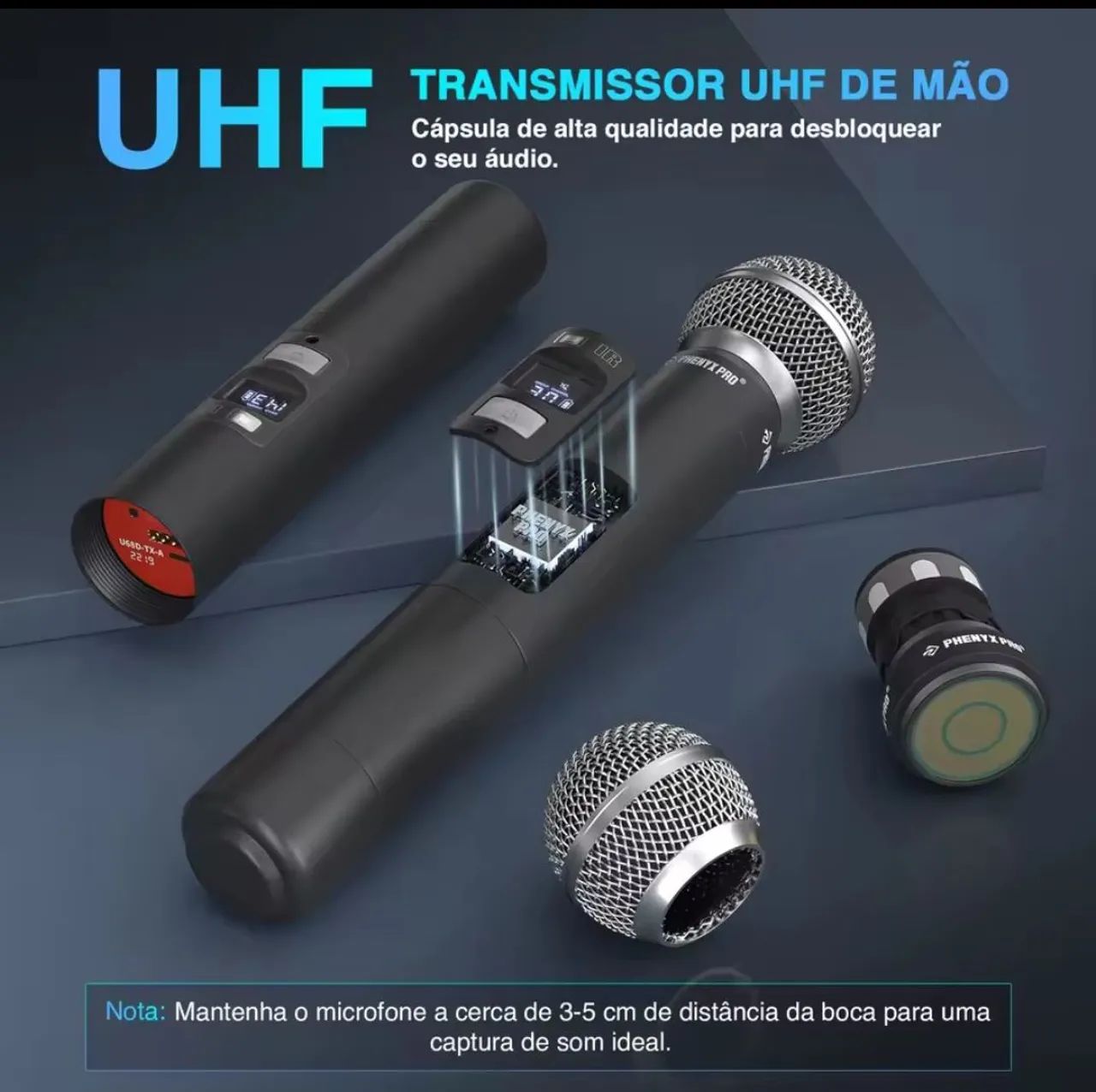 Microfone sem fio PHENYX PTU 71  - Foto 4