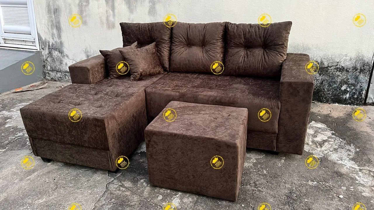 Sofá de canto com puff - Foto 3