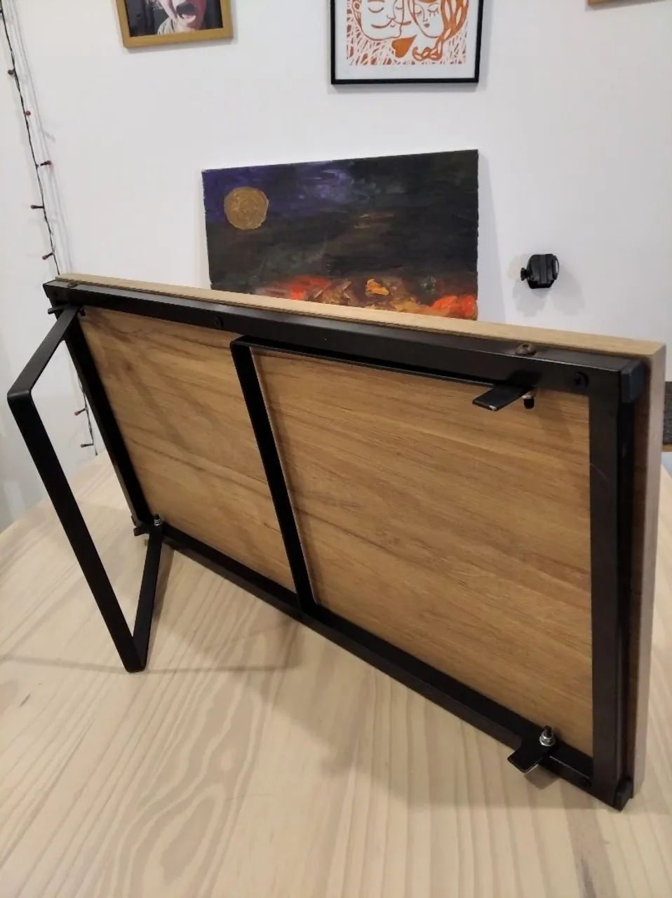 Mesinha de colo dobrável Metal e MDF STRASSIS DESING - Foto 3
