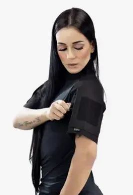 Combat Shirt Preta Feminina Curta - Foto 5