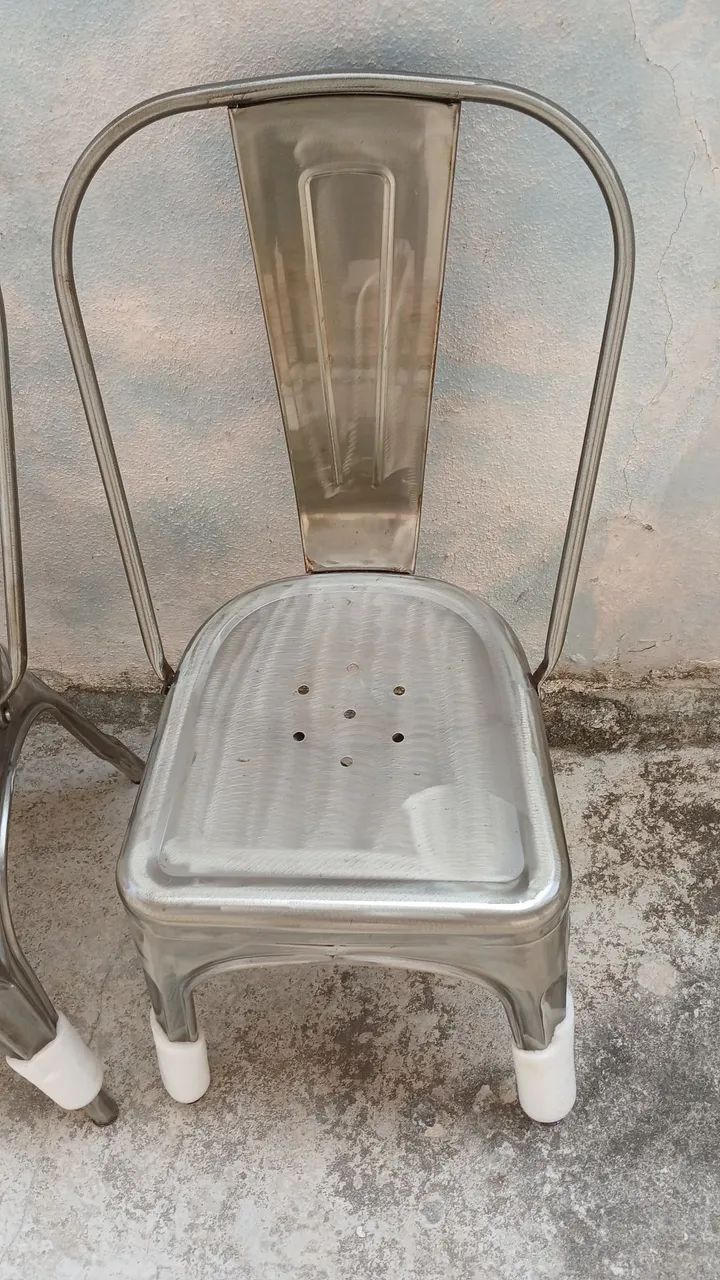 4 cadeiras design Tolix galvanizada
