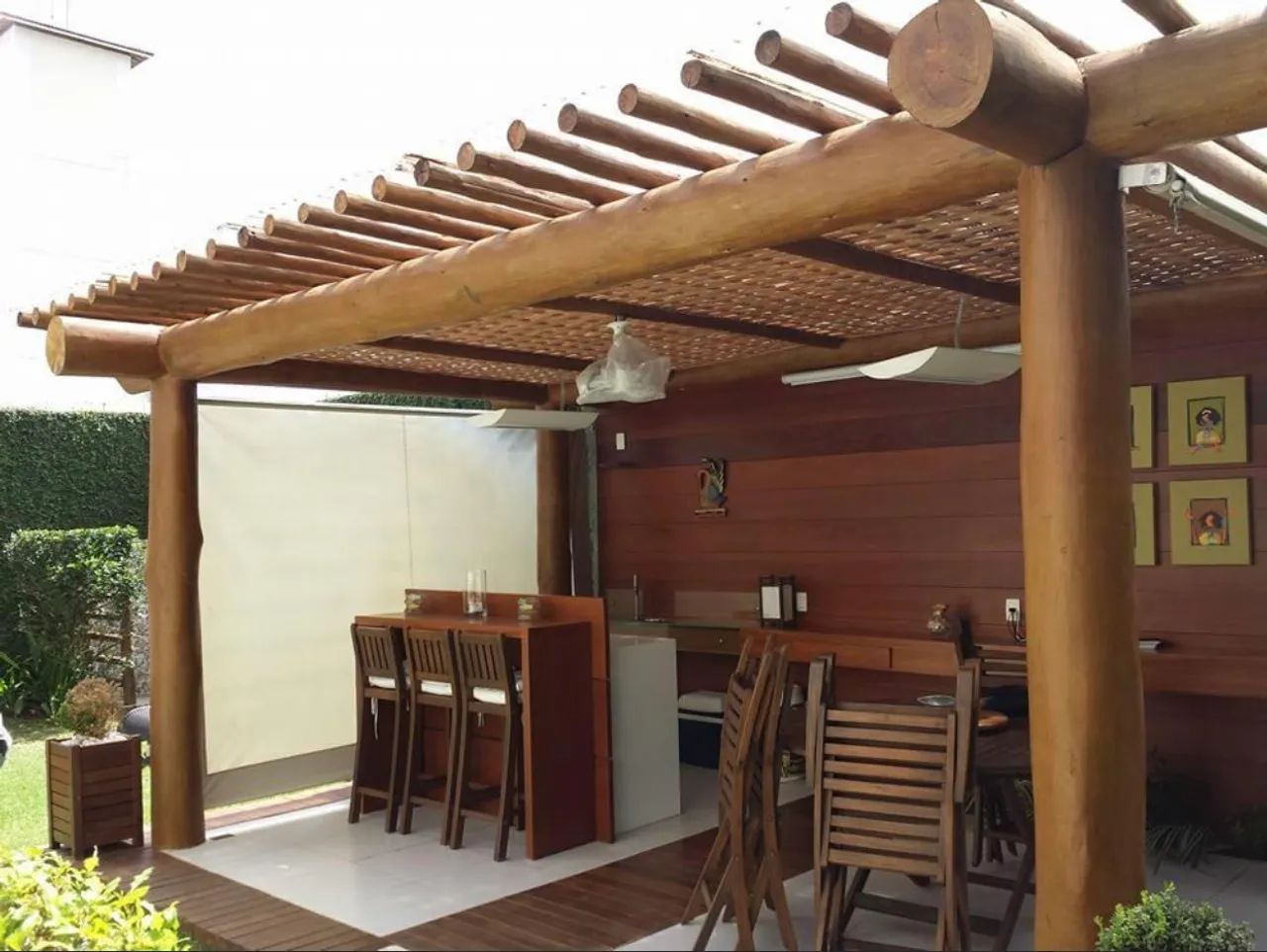 Pergolados deck varanda de madeira de lei. - Foto 2