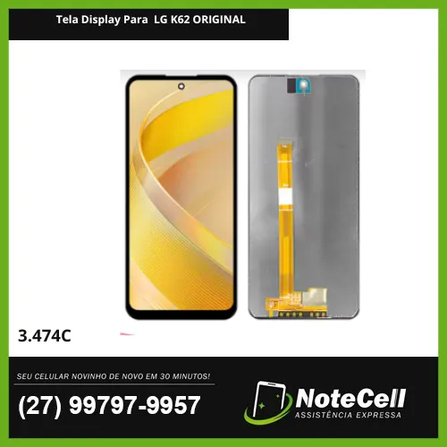 Tela Display Para Lg K62 Original  3.474C - Instalação Expressa Em 30 Minutos!