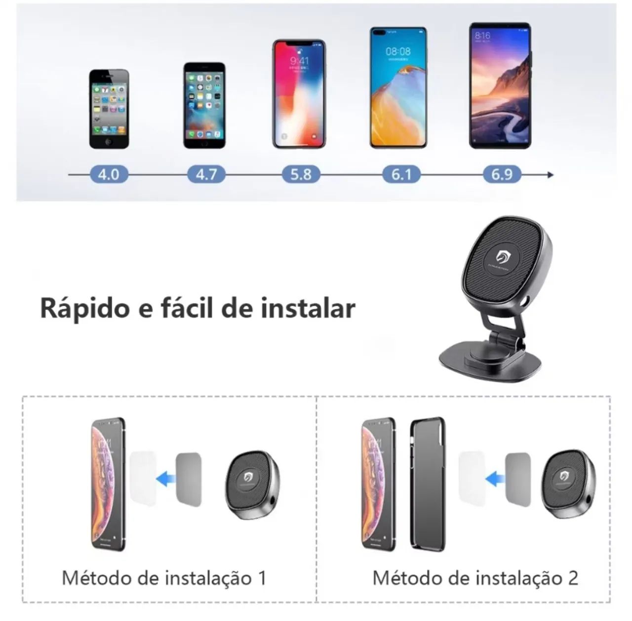 Suporte Celular Carro Universal 360° Ajustável Suporte Veicular Hmaston CJ-65 - Foto 5