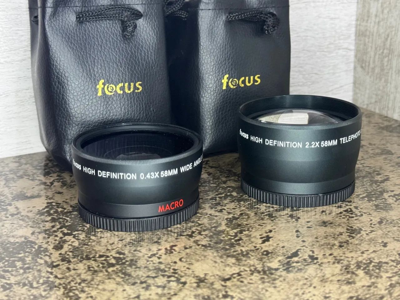 Lentes 0.43x Wide Angle e 2.2x Telephoto 58mm