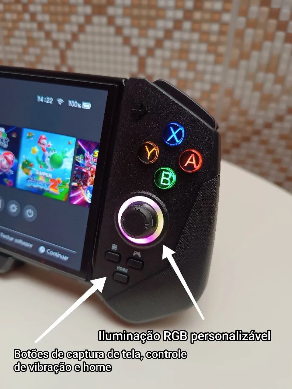Controle Gamer Saitake STK-7047 para Nintendo Switch Padrão e OLED - Foto 4