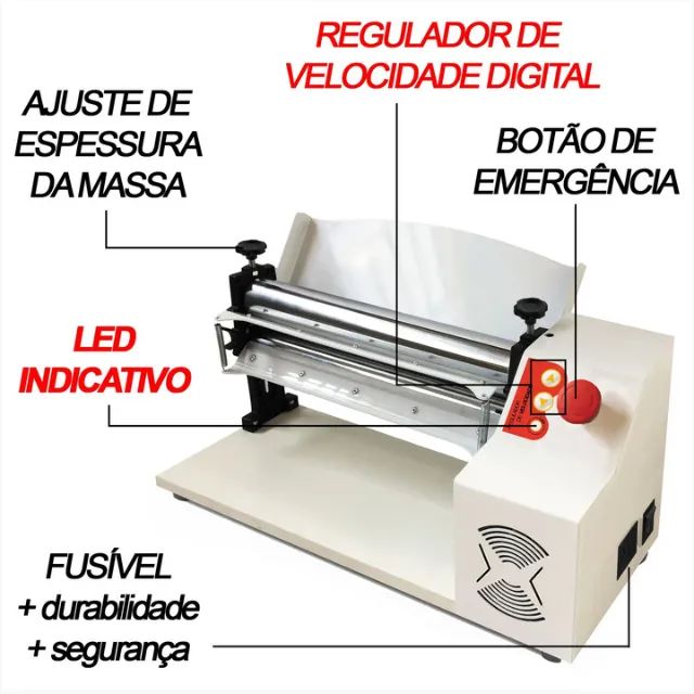 Cilindro Elétrico Massas Pastel Saro 40cm C/ Regulagem de Velocidade - Foto 4