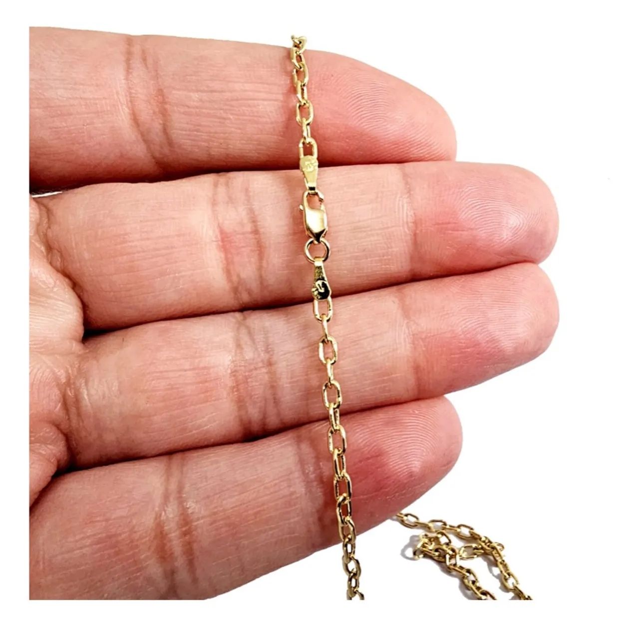 Corrente Grumet Cadeado Ouro 18k 60 Cm - Foto 4