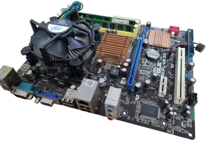 Kit Intel placa mãe Asus P5KPL-AM SE + Core 2 Duo E7500 2.93ghz + 4gb DDR2 667mhz serial - Foto 2