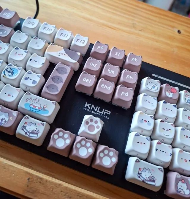 Teclado Mecânico Gamer Switch Blue Led Rgb 7 Cores Com Keycaps de