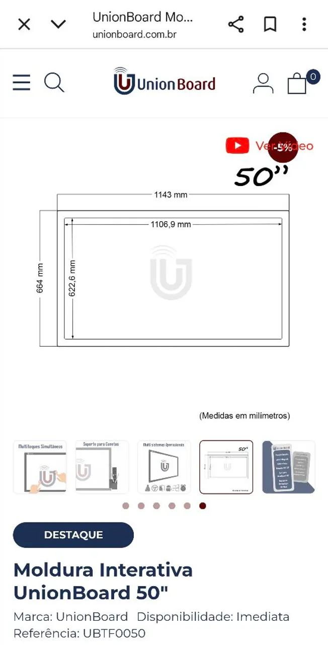 Moldura interativa Unionboard 50" - Foto 6