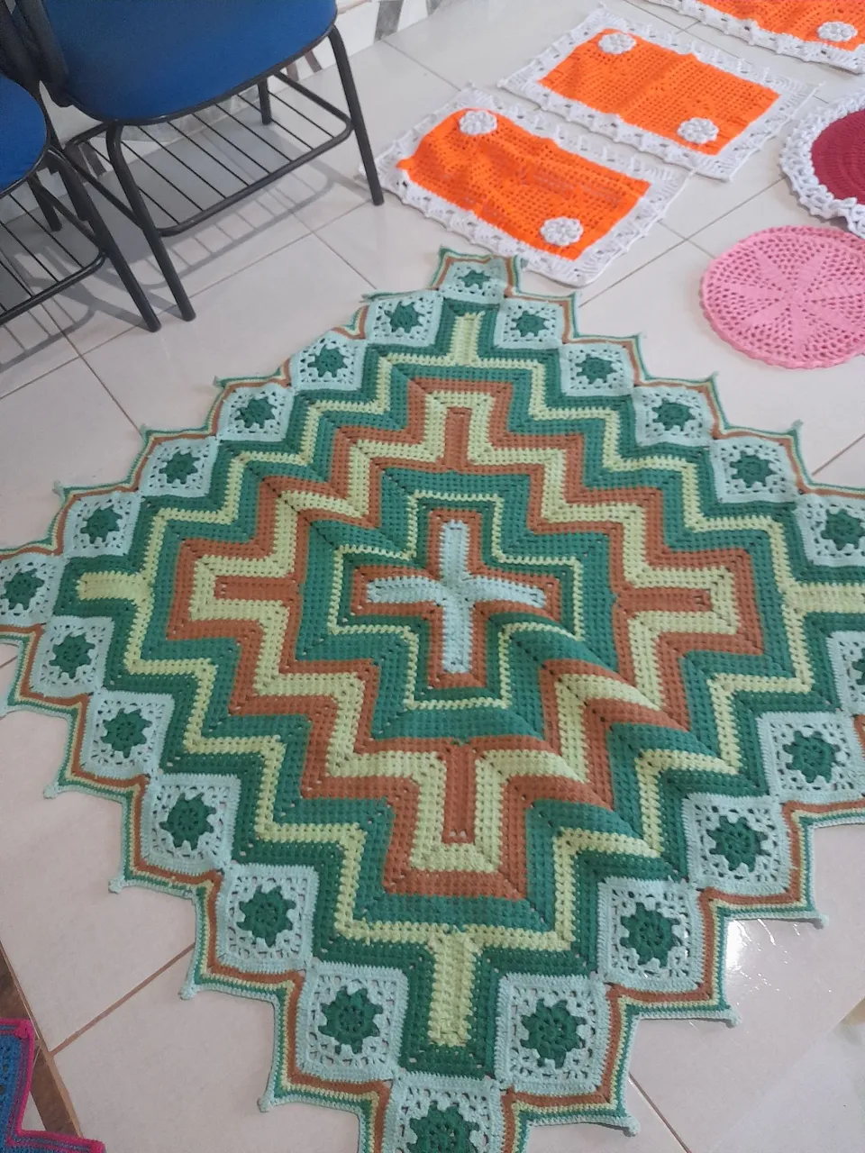 Tapete de crochê artesanal