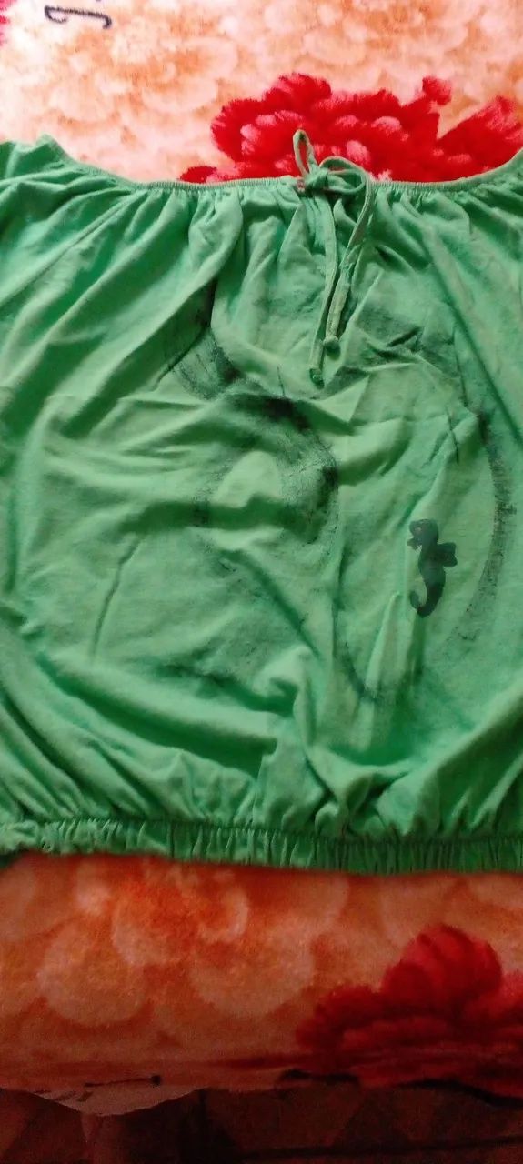 Blusa manga 3/4 verde tamanho G - Foto 2