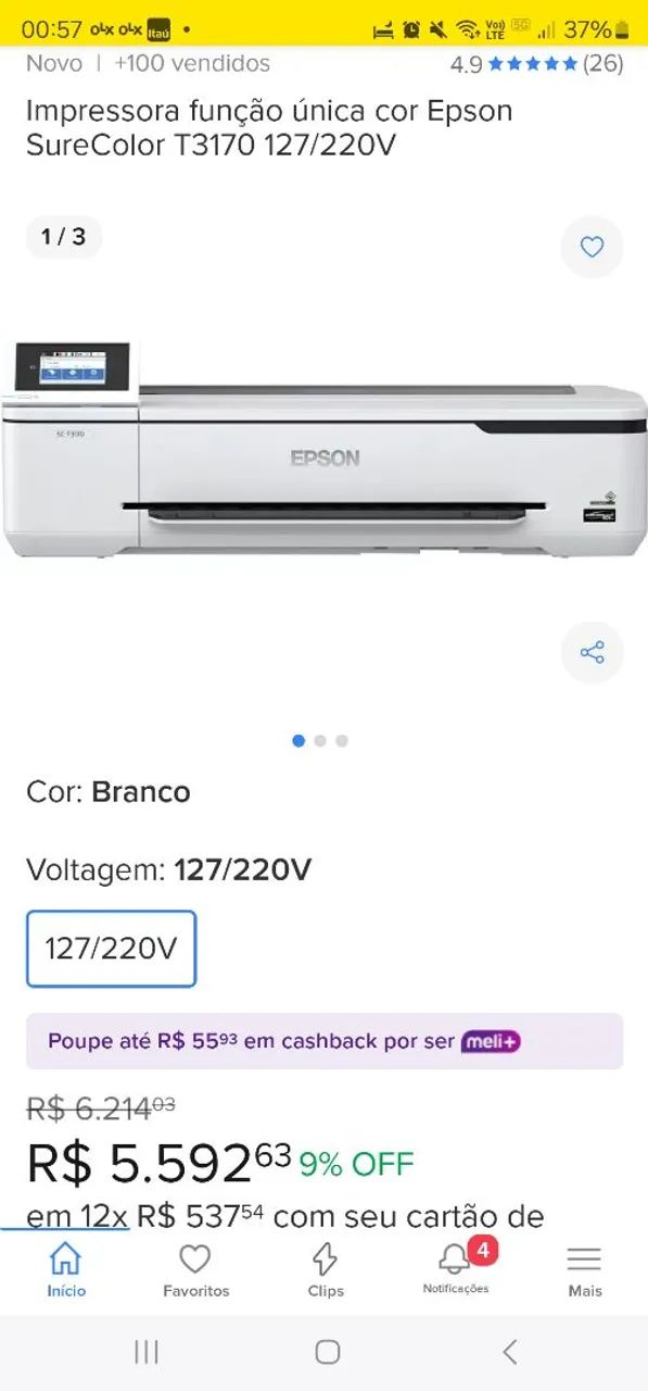 Impressora Epson SureColor T3170 127/220V