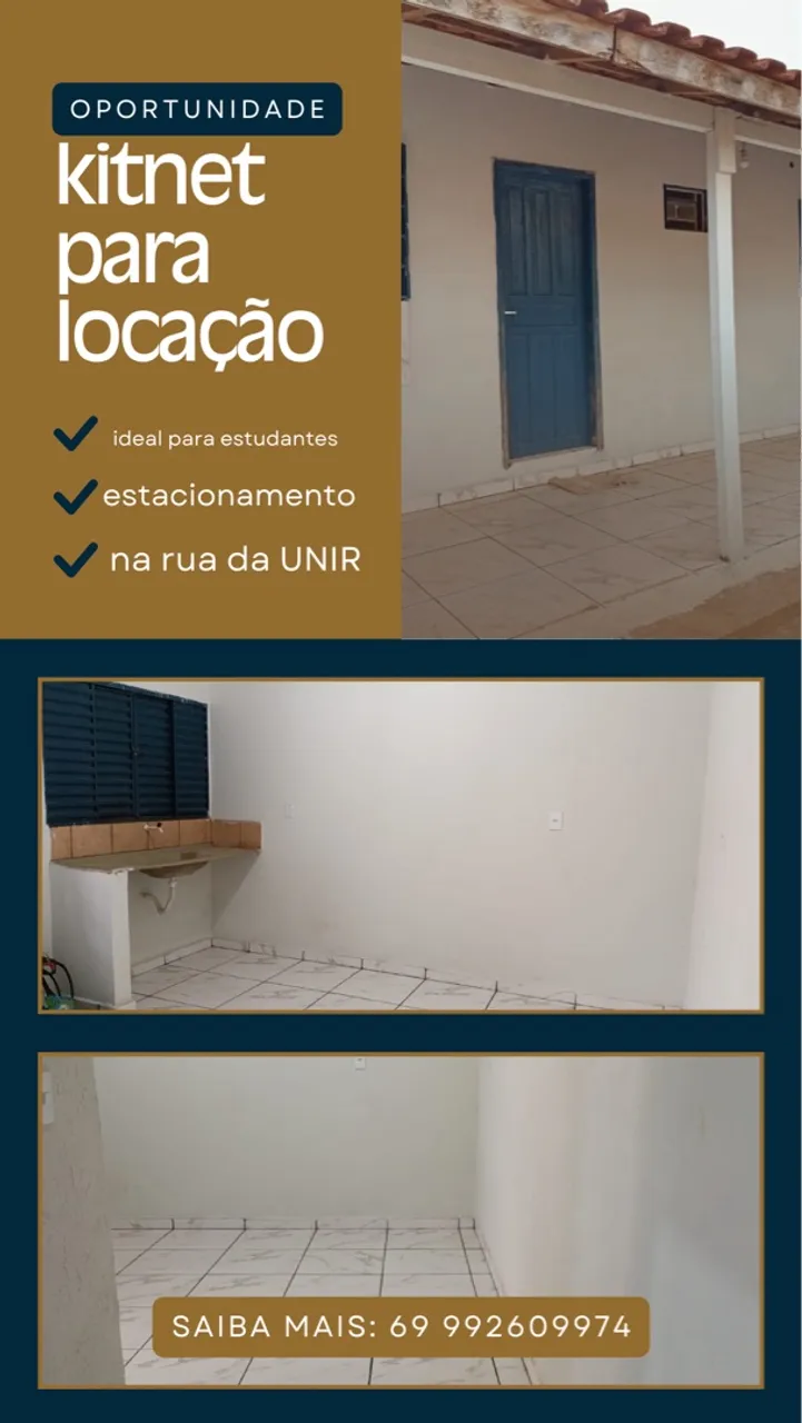 Kitnet para estudantes na rua da unir